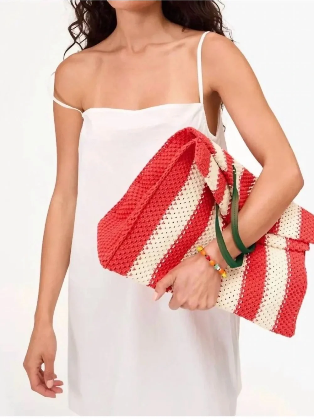 Clare V. - Summer Simple Poppy Crochet Stripe Tote Bag